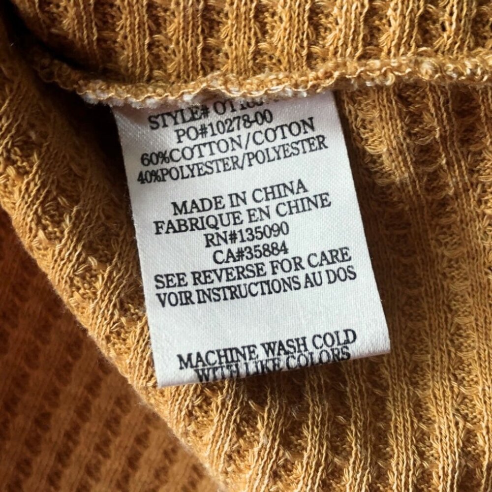 Others Follow Thermal Waffle Knit Textured Cut-Out Peplum Hem Tank Top in Yellow - Picture 9 of 14
